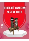 Ahşap Gövdeli Deniz Feneri Formlu Kum Saati – 15x20 cm Masa Dekoru