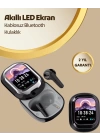 Akıllı Ekranlı Bluetooth 5.4 Kablosuz Kulaklık – Dokunmatik ve Şarj Kutulu