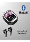 Akıllı Ekranlı Bluetooth 5.4 Kablosuz Kulaklık – Dokunmatik ve Şarj Kutulu