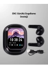Akıllı Ekranlı Bluetooth 5.4 Kablosuz Kulaklık – Dokunmatik ve Şarj Kutulu