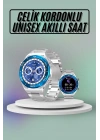 Akıllı Saat Çelik Kordonlu Amoled Ekran Android ve İOS Uyumlu Çağrı Cevaplayabilen