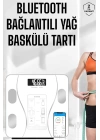 Akıllı Tartı Dijital Baskül Yağ Su Kas Vücut Kitle Kilo Ölçer Tartı