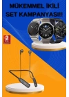 Alarm ve Titreşim Özellikli Akıllı Saat ve Mikrofonlu Kablolu Bluetooth Kulaklık 60 Saat