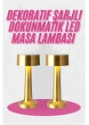 Altın Rengi Masa ve Gece Lambası Dokunmatik Şarjlı Masa Lambası