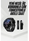 Amoled Ekran Metal Deri Silikon Kordonlu Uyku ve Sağlık Takibi