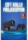 Android Projeksiyon Siyah Taşınabilir Sinema Projektörü 4k 1080p Ev Sineması Bluetooth