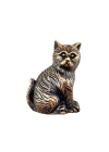 Antika Tarz Dekoratif Pirinç Kedi Kapı Tokmağı, Taktak - 110x80mm, Antik