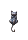 Antika Tarz Dekoratif Pirinç Kedi Sırt Kapı Tokmağı, Taktak - 160x65mm, Oksit
