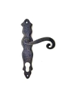 Antika Tarz Dekoratif Pirinç Kıvrık Yale Kapı Kolu - 210x43 Mm, Oksit