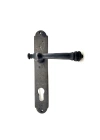 Antika Tarz Dekoratif Pirinç Taşra Yale Kapı Kolu - 220x35 Mm, Oksit
