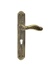 Antika Tarz Dekoratif Pirinç Ulu Model Desenli Yale, Dış Kapı Kolu - 354x57 Mm, Antik