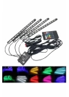 Araç İçi Ayak Altı 12li Şerit Led Işık Uzaktan Kumandalı RGB Işıklı Ses ve Müziğe Duyarlı