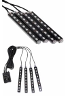 Araç İçi Ayak Altı 12li Şerit Led Işık Uzaktan Kumandalı RGB Işıklı Ses ve Müziğe Duyarlı