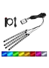 Araç İçi Ayak Altı Led 12 Led Işık Sese Müziğe Duyarlı RGB Işıklı Aydınlatma Seti