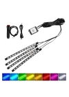 Araç İçi Ayak Altı Led 12 Led Işık Sese Müziğe Duyarlı RGB Işıklı Aydınlatma Seti