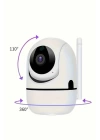Baby Kamera Kablosuz 720P Beyaz 360 Derece Wifi Kamera Full HD 1080p