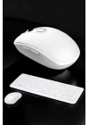 Beyaz Kablosuz Klavye Fare Seti Kablosuz Fare USB Alıcı PC Uyumlu