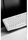 Beyaz Kablosuz Klavye Fare Seti Kablosuz Fare USB Alıcı PC Uyumlu