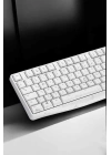 Beyaz Kablosuz Klavye Fare Seti Kablosuz Fare USB Alıcı PC Uyumlu