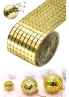 BFS  1 Metre Uzunluğunda Gold Renk Aynalı Mozaik Taşlı Dekor Bandı 4 cm x 1 mt