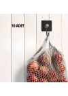 BFS  10 Adet Duvara, Dolapa Yapışan Güçlü Yapışkanlı Siyah Duvar Askısı