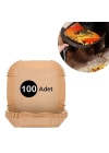 BFS  100 Adet Air Fryer Pişirme Kağıdı Tek Kullanımlık  Gıda Yağlı Kağıdı Kare Tabak Model