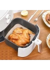 BFS 100 Adet Air Fryer Pişirme Kağıdı Tek Kullanımlık Hava Fritöz Yapışmaz Yağlı Kağıt Delikli  Model