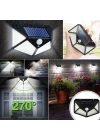 BFS  100 Ledli 3 Farklı Aydınlatma Ayarlı Solar Güneş Enerjili Hareket Sensörlü Bahçe Duvar Lambası