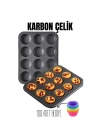 BFS 12 li Muffin Kalıbı Teflon Çelik 100 Muffin Kağıtlı