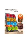 BFS  12 li Muffin Kalıbı Teflon Çelik - 12 ADET Silikon Muffi  Kalıplı SET