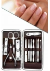 BFS 12 Parça Manikür Pedikür Seti Özel Deri Çanta El Ayak Bakımı Akne ve Sivilce Temizleme