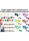 BFS   12 Parça Renkli Disko Toplu Retro Parti Seti – 6 Kolye + 6 Gözlük