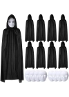 BFS 120 Cm Siyah Kapüşonlu Pelerin Ve Boyanabilir Karton Maske 8’li Set