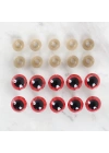 BFS  14 mm Kırmızı 5 Çift Amigurumi Göz