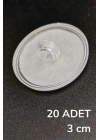 BFS  20 Adet Şeffaf Yuvarlak 3 Cm Çaplı Güçlü Disk Yapışkanlar