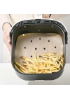 BFS  200 Adet Air Fryer Pişirme Kağıdı Tek Kullanımlık Pişirme Kağıdı Delikli Kare Model