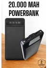 BFS 20.000 Mah Led Işıklı LCD Ekran USB Girişli Type-C Lightning Powerbank