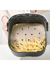 BFS  250 Adet Air Fryer Pişirme Kağıdı Tek Kullanımlık Hava Fritöz Yağ Geçirmez Yapışmaz Gıda Pişirme Kağıdı Delikli Kare Model