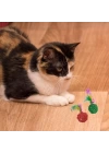 BFS  2li Rattan Renkli Peluş Tüy Kedi Köpek Oyuncak Yakalama Çiğneme Çıngıraklı Top Oyuncağı