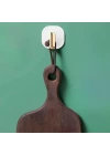 BFS  2li Yapışkanlı Retro Askılık Dolap Kapak Kulpu Beyaz