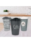 BFS  3 Adet Kahve Bardağı Seti Dekoratif Plastik Kahve Muhafaza Bardağı