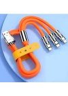BFS  3 in 1 Type-C + Micro Usb + Lightning Hızlı Şarj Kablosu Silikon Kablo 1 Metre Opp Ambalaj