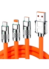 BFS  3 in 1 Type-C + Micro Usb + Lightning Hızlı Şarj Kablosu Silikon Kablo 1 Metre Opp Ambalaj
