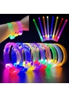 BFS 3 Modlu Pilli Led Işıklı Esnek Parti Bilekliği Beyaz