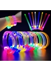 BFS 3 Modlu Pilli Led Işıklı Esnek Parti Bilekliği Kırmızı