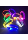 BFS  3 Modlu Pilli LED Işıklı Esnek Parti Bilekliği Sarı