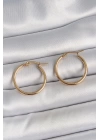 BFS 316 Çelik Gold Renk 22mm Kadın Halka Model Kadın Küpe