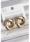 BFS 316 Çelik Gold Renk Düğüm Halka Model Kadın Küpe