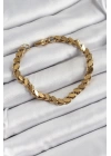 BFS 316L Çelik Arpa Model Gold Renk Kadın Bilekik
