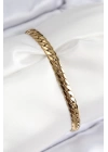 BFS 316L Çelik Ezme Zincir Model Gold Renk Kadın Bileklik